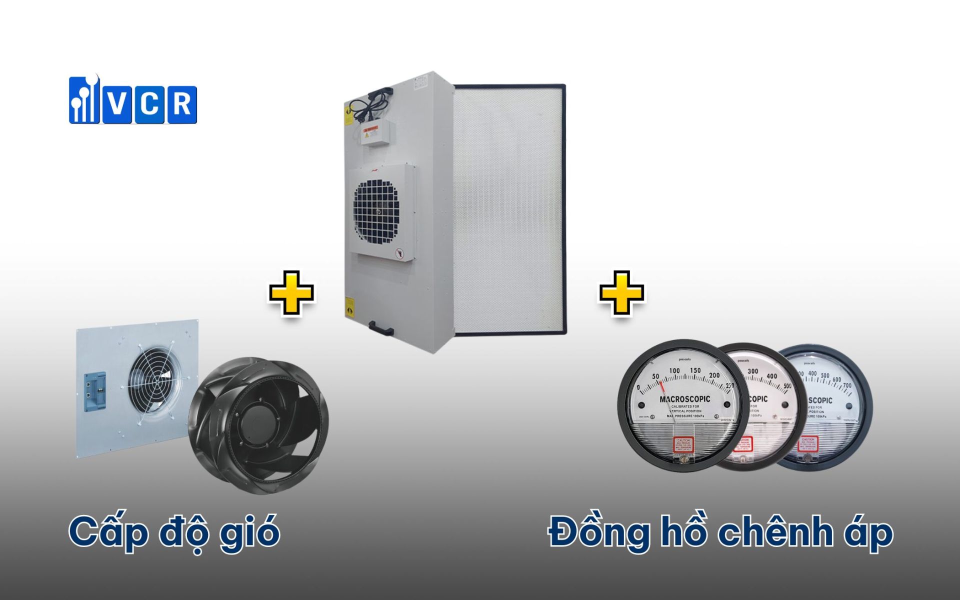 FFU tích hợp cảm biến tốc độ gió và chênh áp